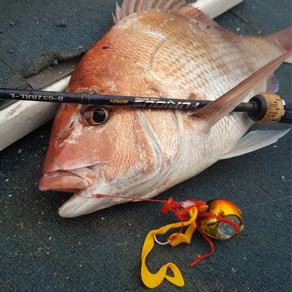 NS BLACK HOLE Rubber Jigging Strike-Enticer Lure Assist FURIOUS LAVA CURLY - Image 3