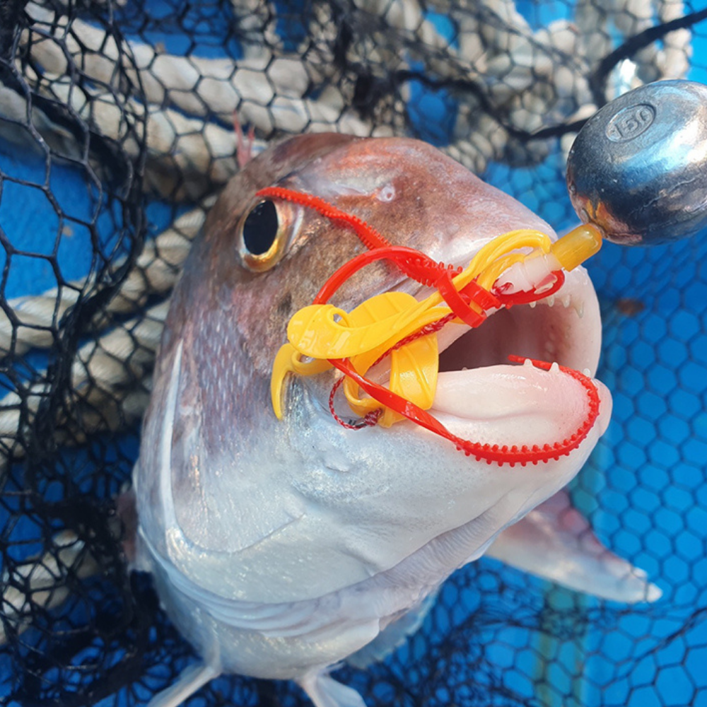 NS BLACK HOLE Rubber Jigging Strike-Enticer Lure Assist FURIOUS LAVA CURLY - Image 4