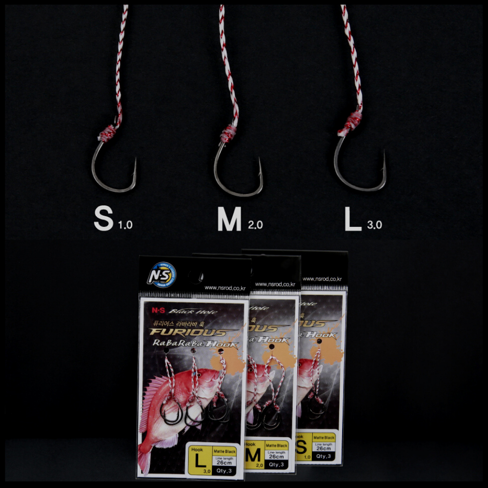NS BLACK HOLE Saltwater Rubber Jigging Twin Assist FURIOUS RABARABA Hooks/3pcs - Image 4