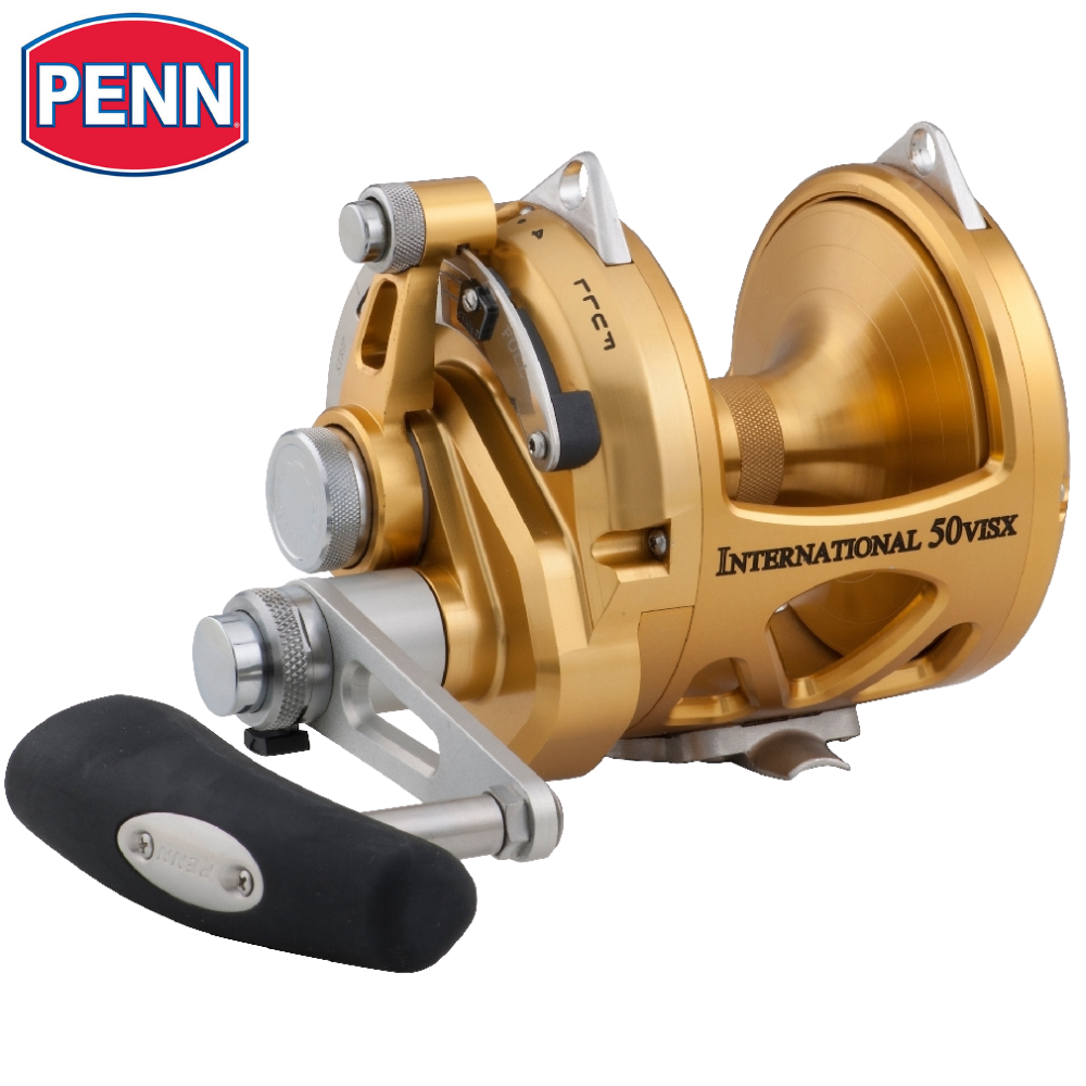 PENN Saltwater Conventional 2 Speed Reel International VI 50VISX Gold