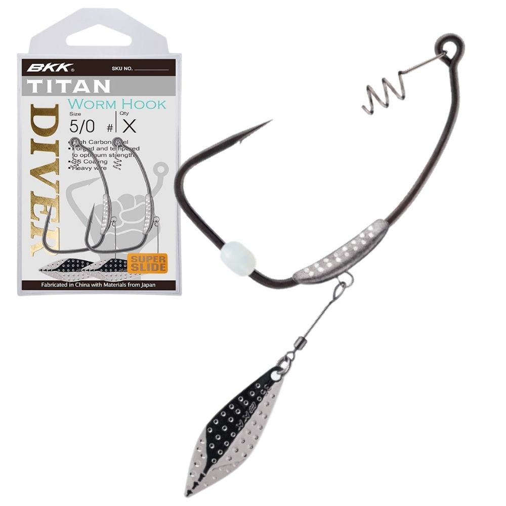 BKK Weedless Weighted Hook With Spin Blade TITAN DIVER