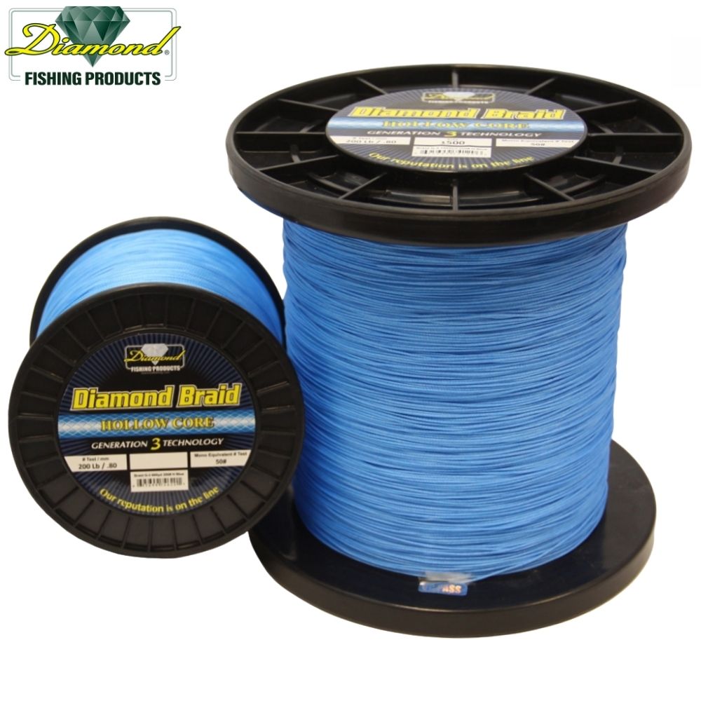 DIAMOND 16 Strand Hollow Core Braid Line GENERATION 3 Blue/600yds