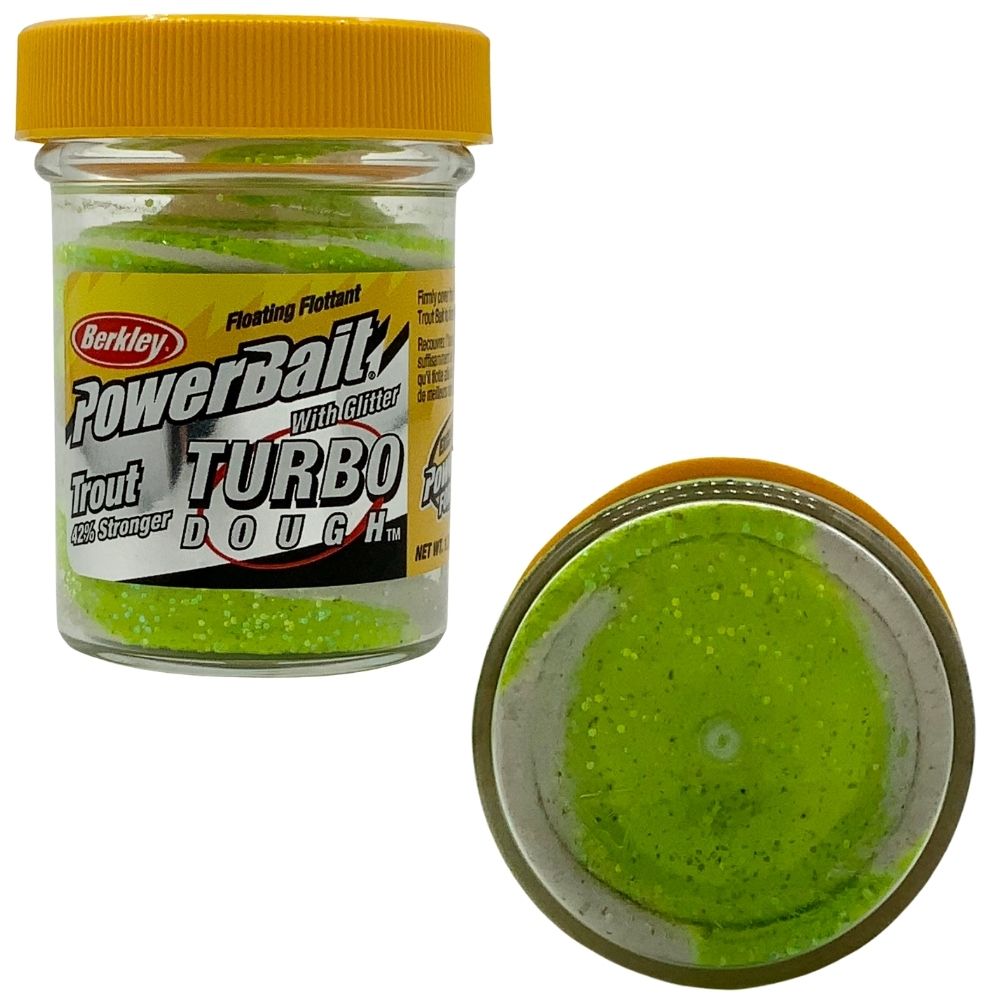 BERKLEY PowerBait Trout Glitter TURBO Dough Bait 50g/White Chart