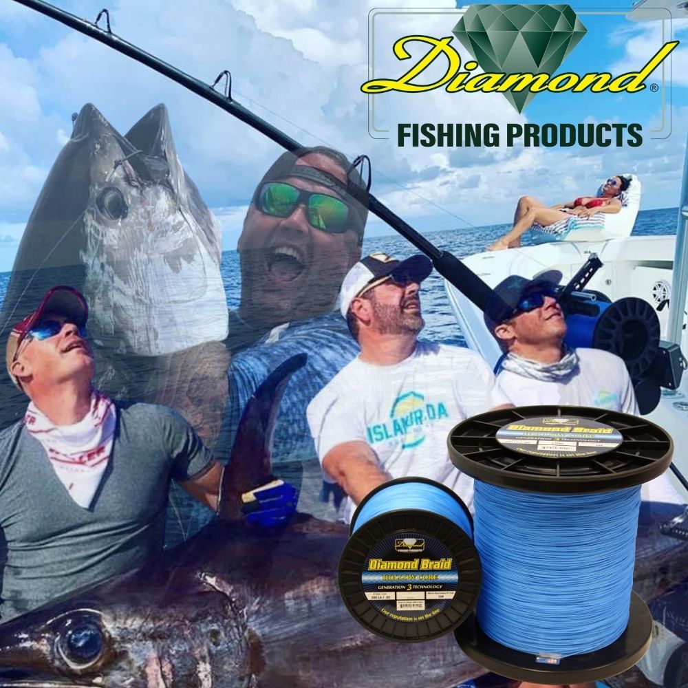DIAMOND 16 Strand Hollow Core Braid Line GENERATION 3 Blue/1500yds/130lb - Image 2