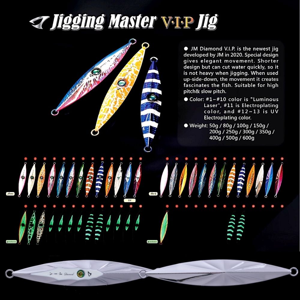JIGGING MASTER Jigging Lure Diamond V.I.P. Short Jig 200g/#12 - Image 4