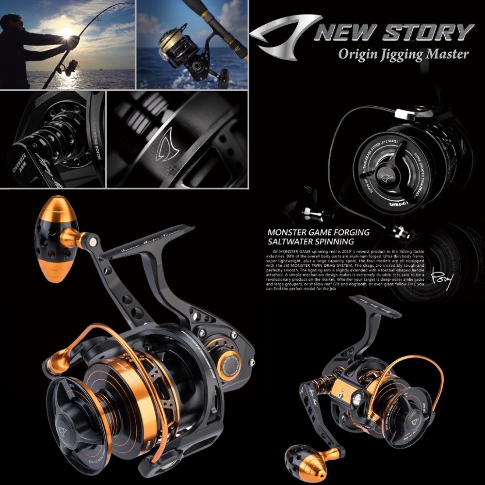 JIGGING MASTER Monster Game Spinning Reel 5000H/7000S Black/Gold - Image 5