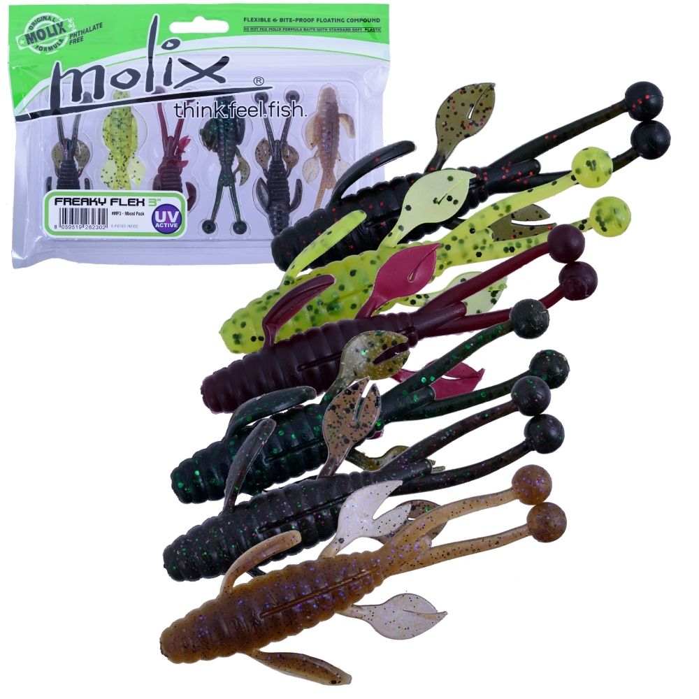 MOLIX Scented Creature Soft Bait Lure FREAKY FLEX 3.0 Mixed Pack MP-3