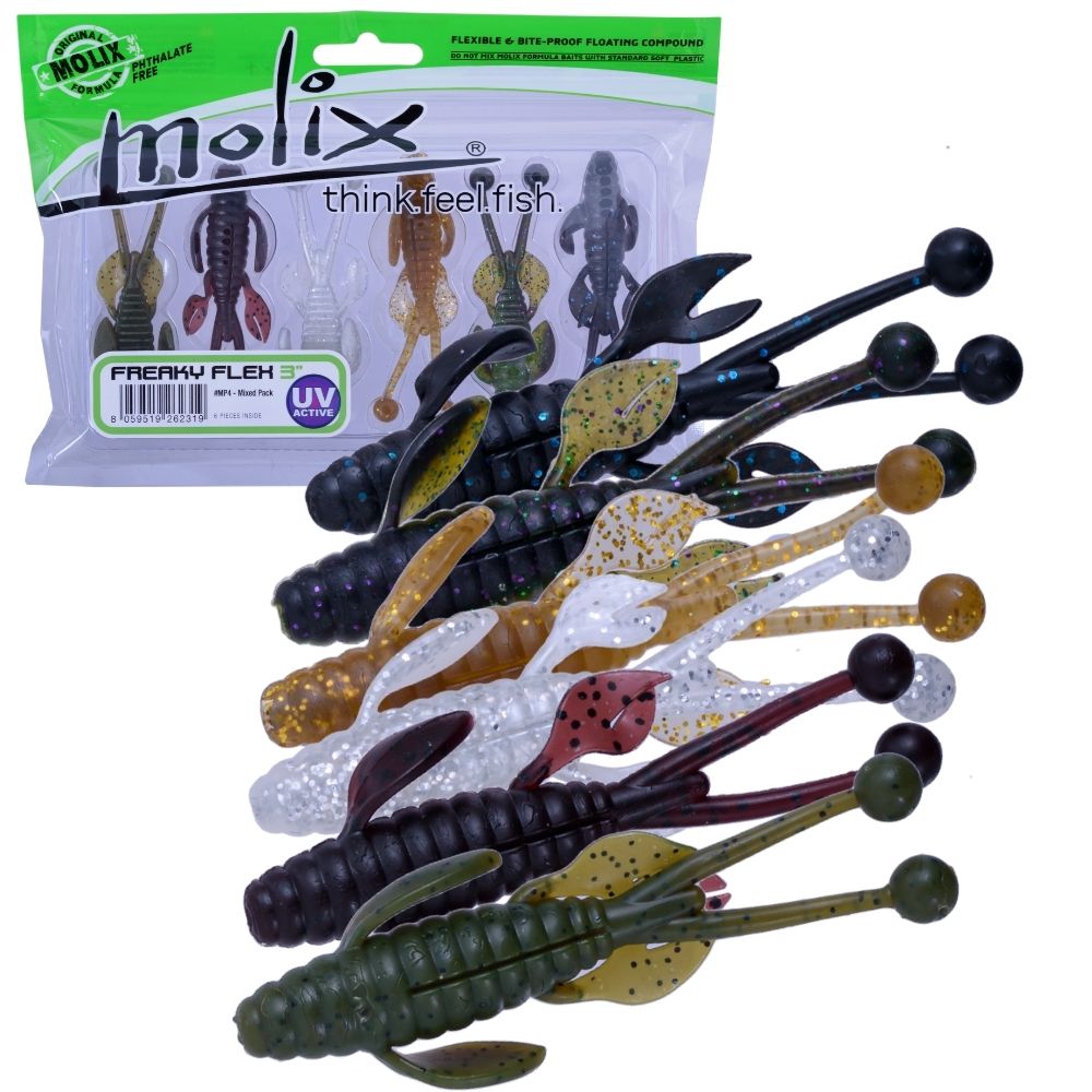 MOLIX Scented Creature Soft Bait Lure FREAKY FLEX 3.0 Mixed Pack MP-4
