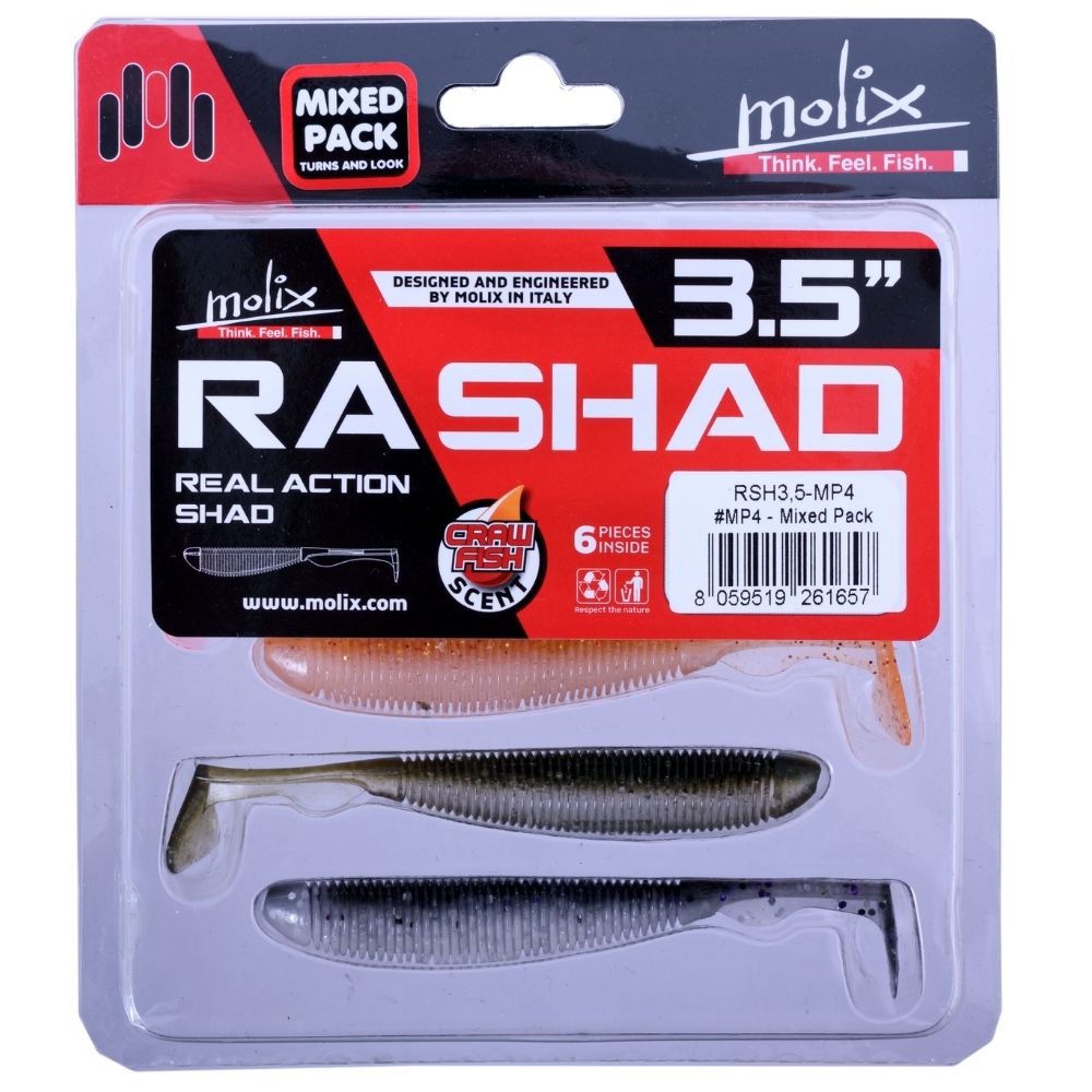 MOLIX Scented Soft Bait Lure RA SHAD 3.5” Mixed Pack MP-4 - Image 9