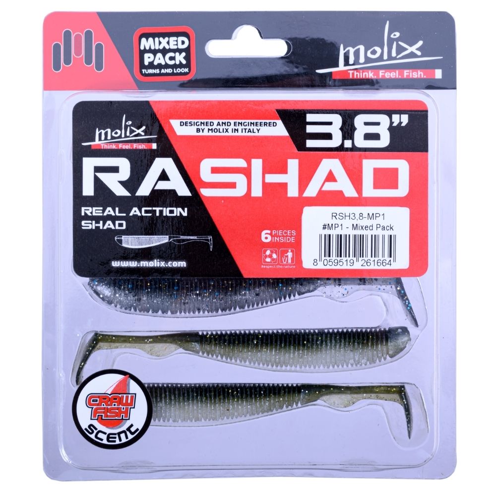 MOLIX Scented Soft Bait Lure RA SHAD 3.8” Mixed Pack MP-1 - Image 6