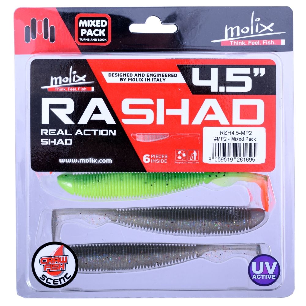 MOLIX Scented Soft Bait Lure RA SHAD 4.5” Mixed Pack MP-2 - Image 6