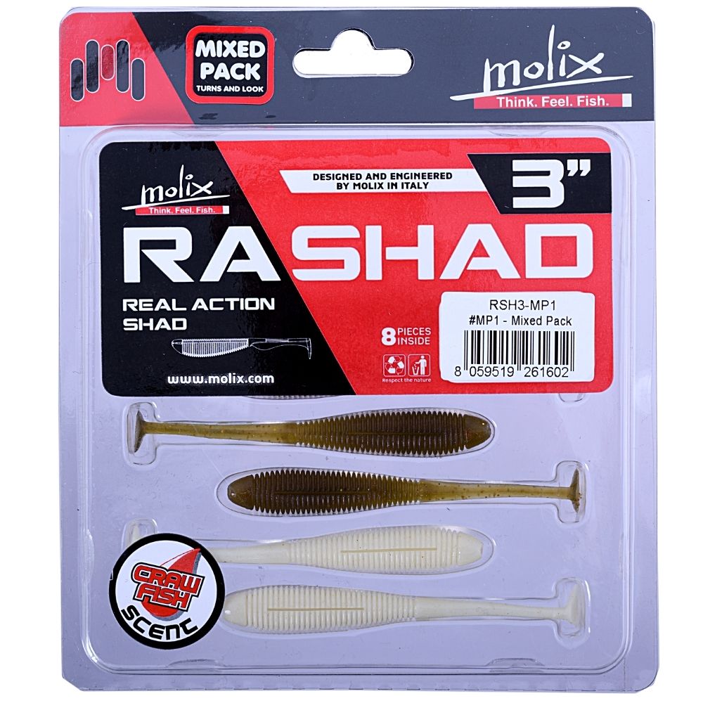 MOLIX Scented Soft Bait Lure RA SHAD 3” Mixed Pack MP-1 - Image 7