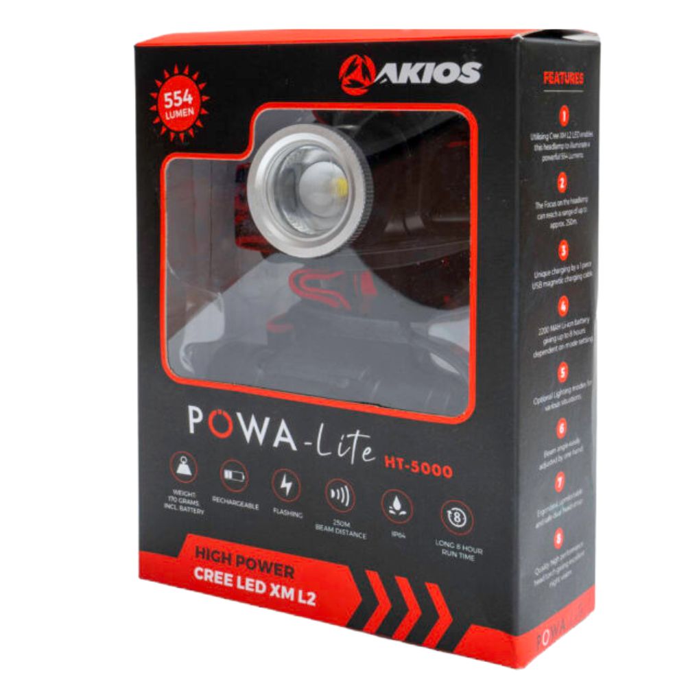 AKIOS High Power Rechargeable Headlamp POWA-LITE HT-5000 - Image 4
