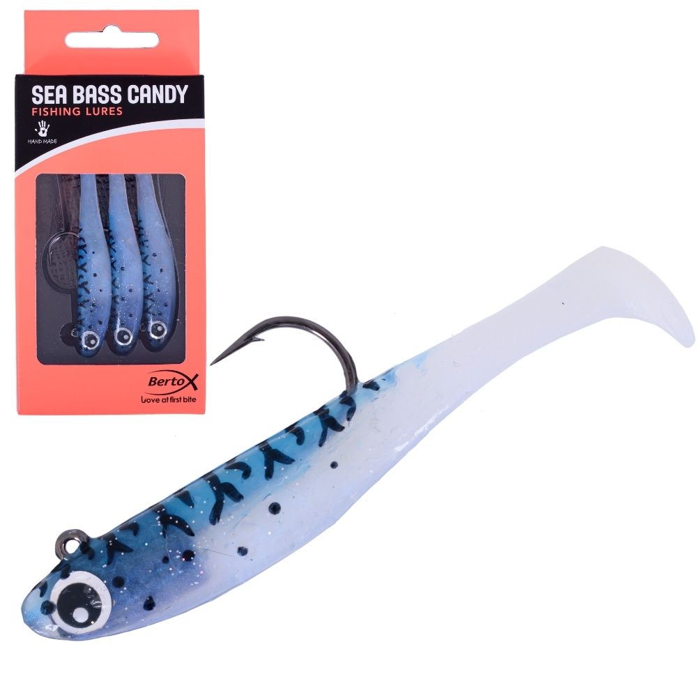 BERTOX Handmade Soft Shad Lure SEA BASS CANDY 90mm/14g #07