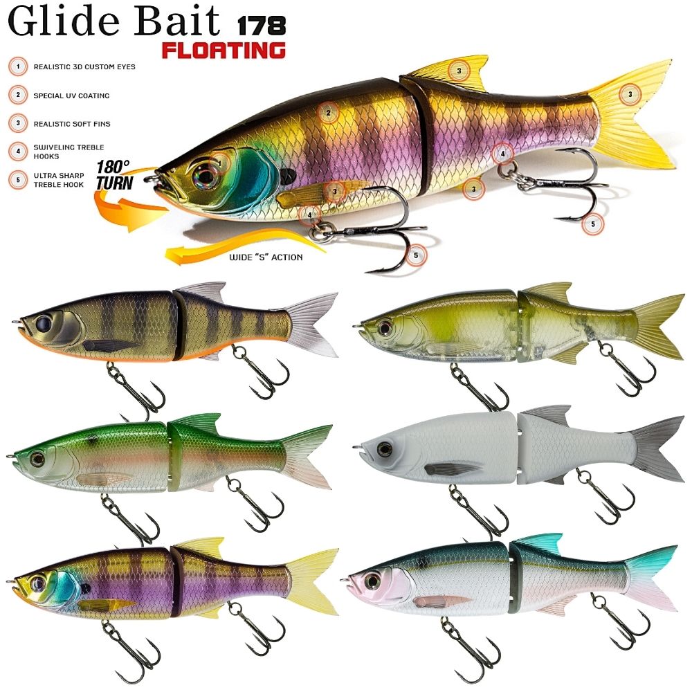MOLIX Bass & Pike Fishing Swimbait Lure GLIDE BAIT 178F