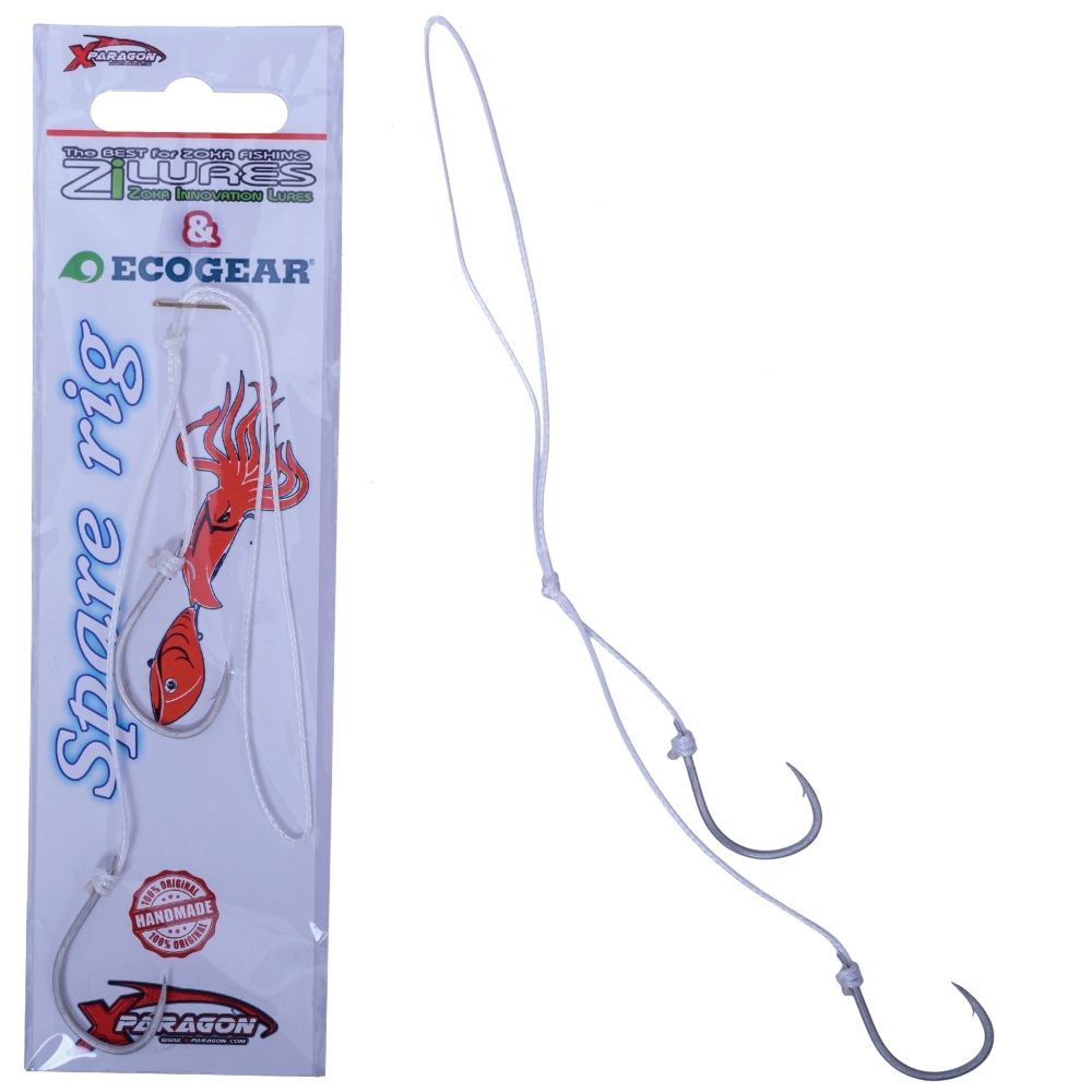 ZI LURES Ecogear Pre Tied Rubber Jigging Double Hook Rig