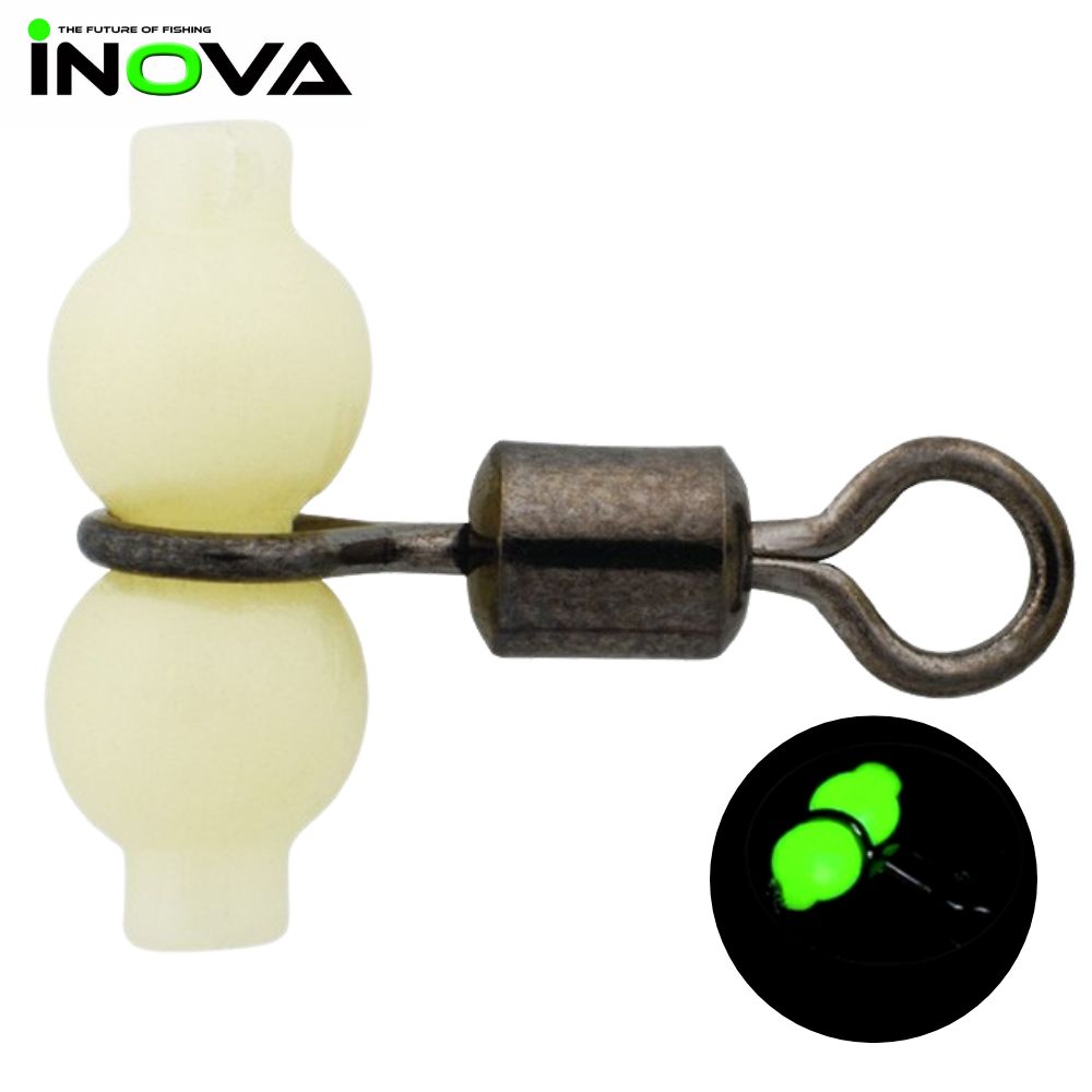 INOVA Fishing Accessories Glow In Line Beaded Swivel 10pcs