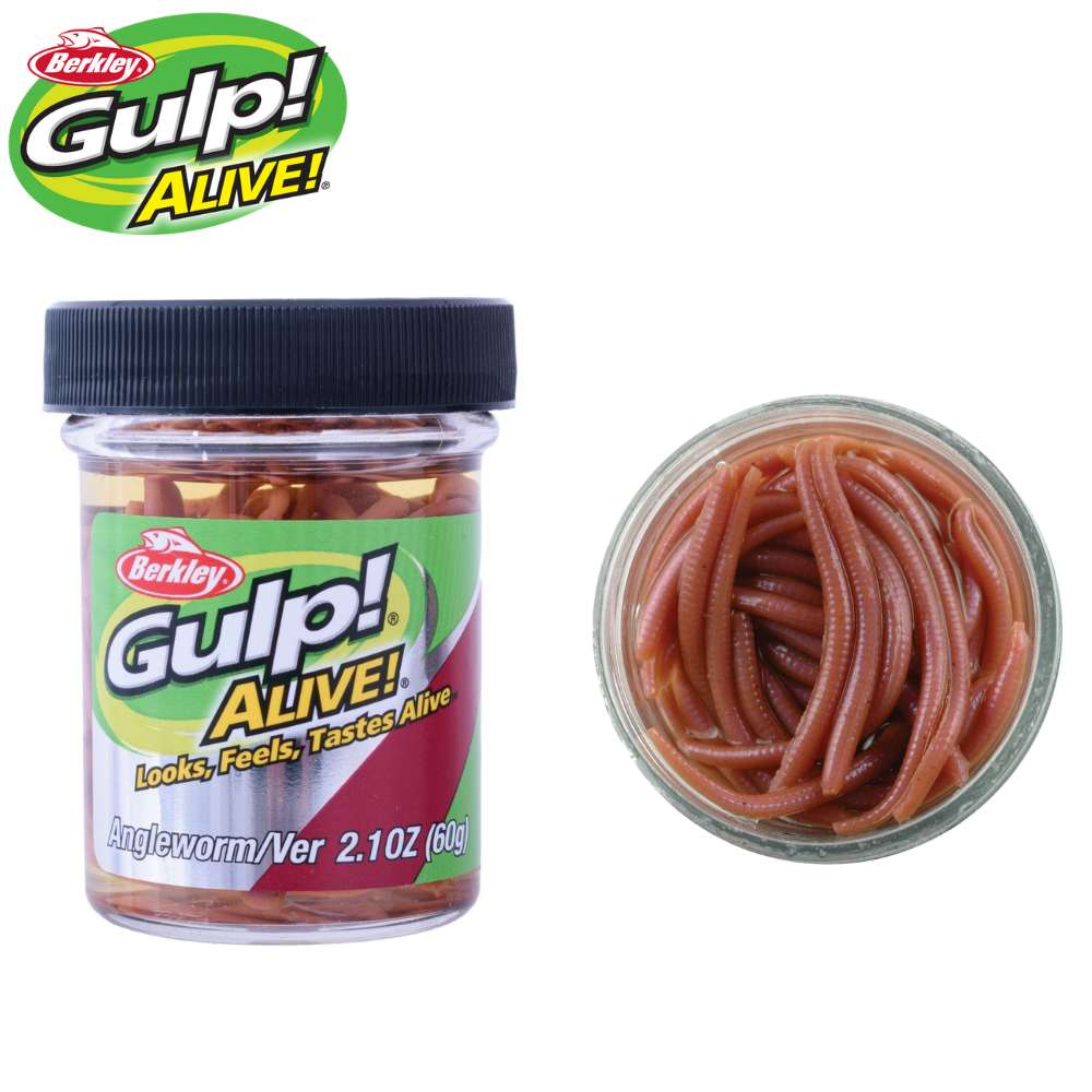 BERKLEY Gulp Alive Scented Soft Bait Lure ANGLEWORM Natural 3cm