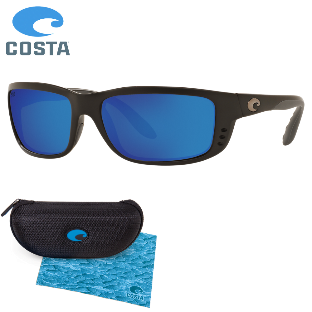Costa Del Mar Sunglasses Zane ZN 11 OBMP Matte Black Blue Mirror Polarized