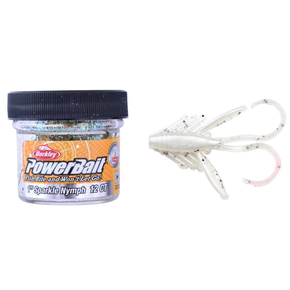 BERKLEY PowerBait Scented Soft Bait Lure Sparkle NYMPH 3cm/12pcs Salt and Pepper