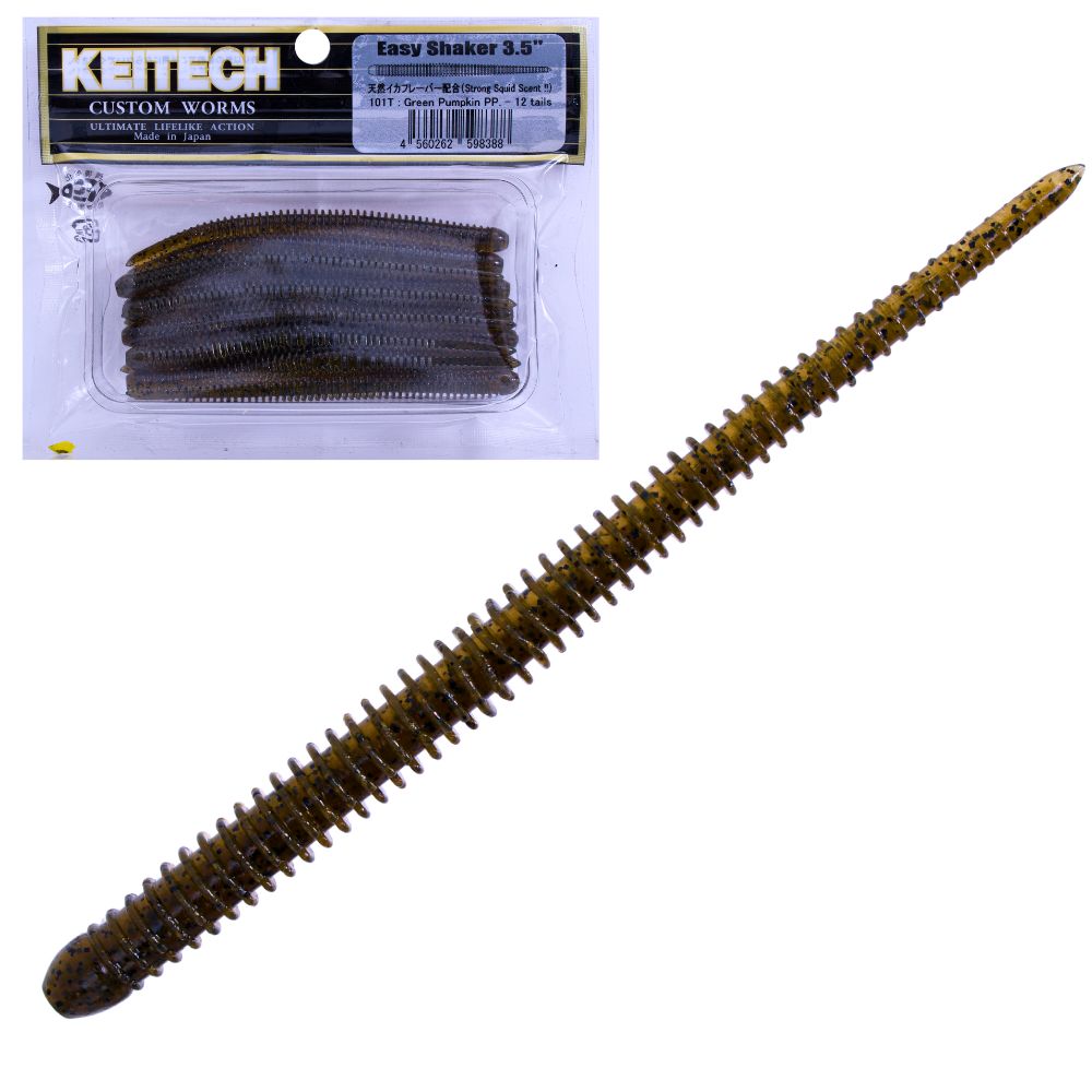 KEITECH Scented Soft Bait Worm Lure EASY SHAKER 3.5in