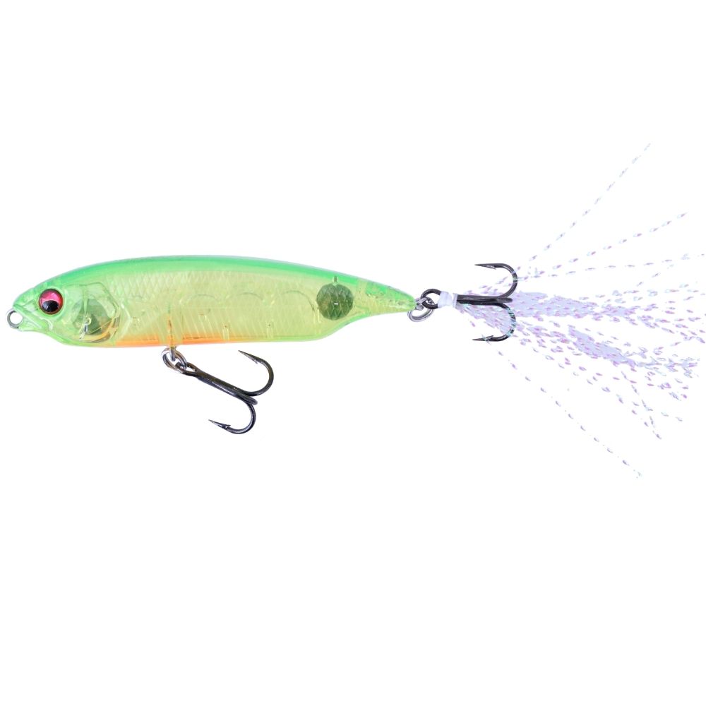 MEGABASS Topwater WTD Slow Sinking Lure KARASHI 59mm/5.3g GP Clear Lime Chart - Image 3