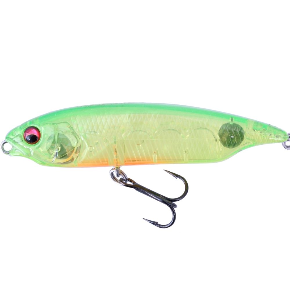 MEGABASS Topwater WTD Slow Sinking Lure KARASHI 59mm/5.3g GP Clear Lime Chart - Image 2