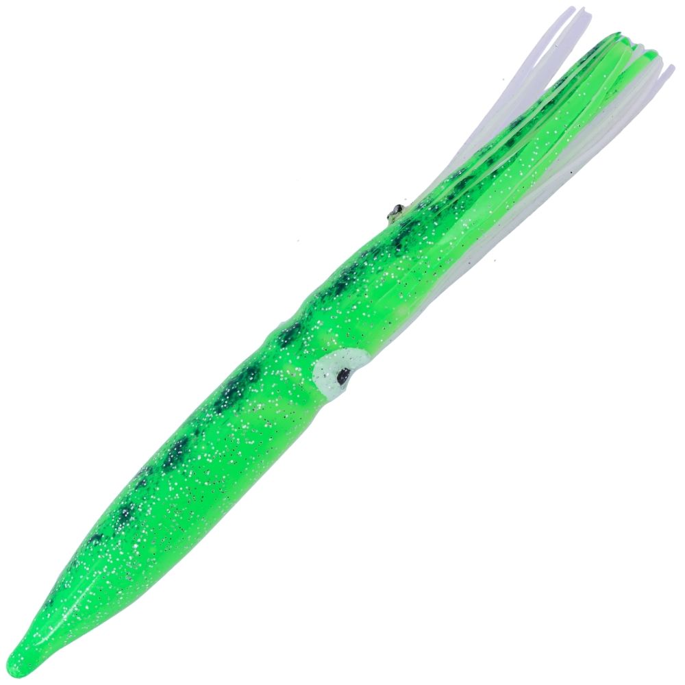 WWT Soft Plastic Skirt Lure HUMBOLT SQUID 11.5cm/5pcs Green Mack/Glow - Image 2