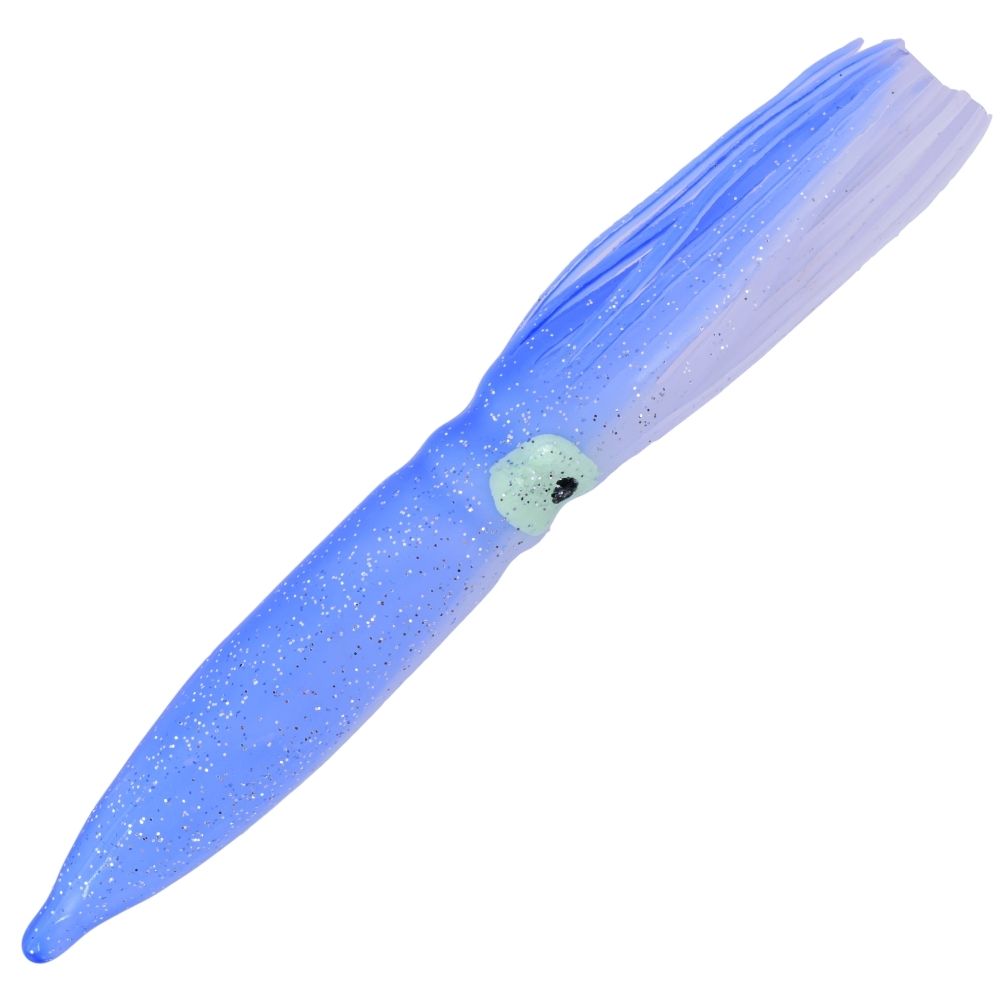 WWT Soft Plastic Skirt Lure HUMBOLT SQUID 10cm/5pcs Blue/White - Image 2