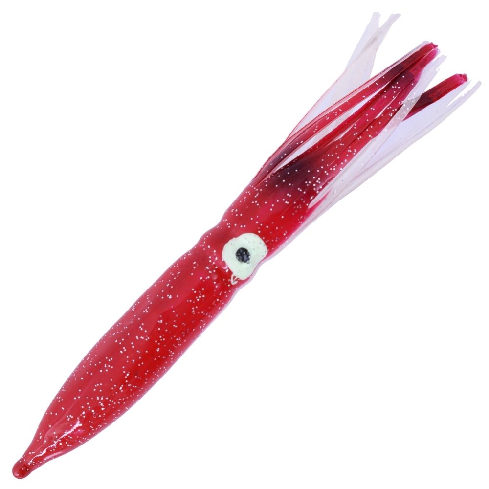 WWT Soft Plastic Skirt Lure HUMBOLT SQUID 11.5cm/5pcs Red/Glow - Image 2