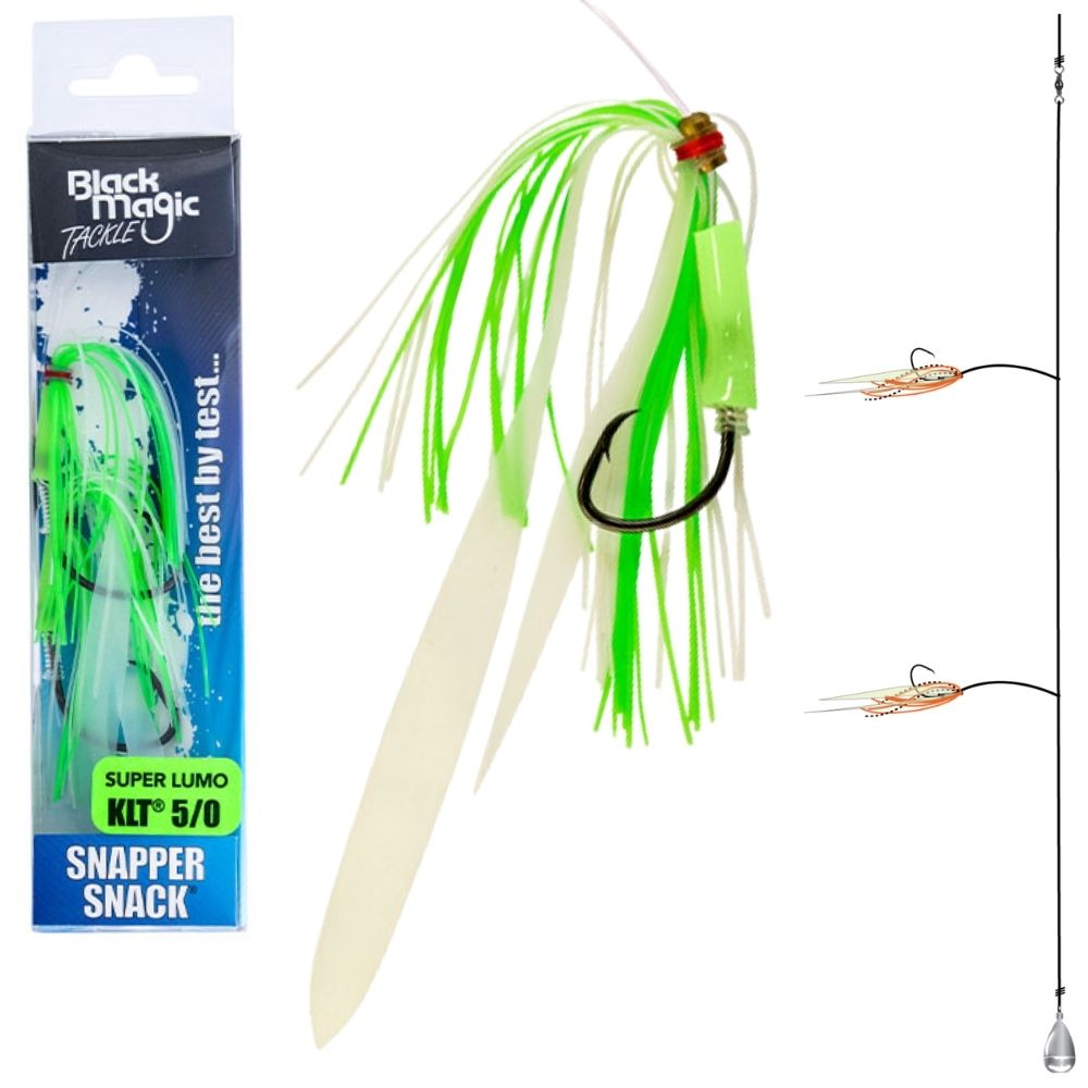 BLACK MAGIC Saltwater Bottom Fishing Rig SNAPPER SNACK Super Lumo 5/0