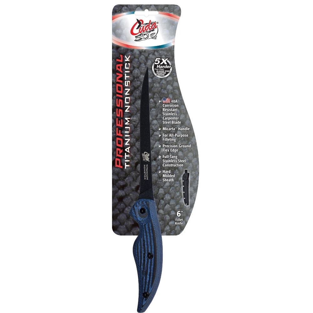 CUDA Titanium Bonded-Carpenter Steel Professional Fillet KNIFE 6” - Image 6
