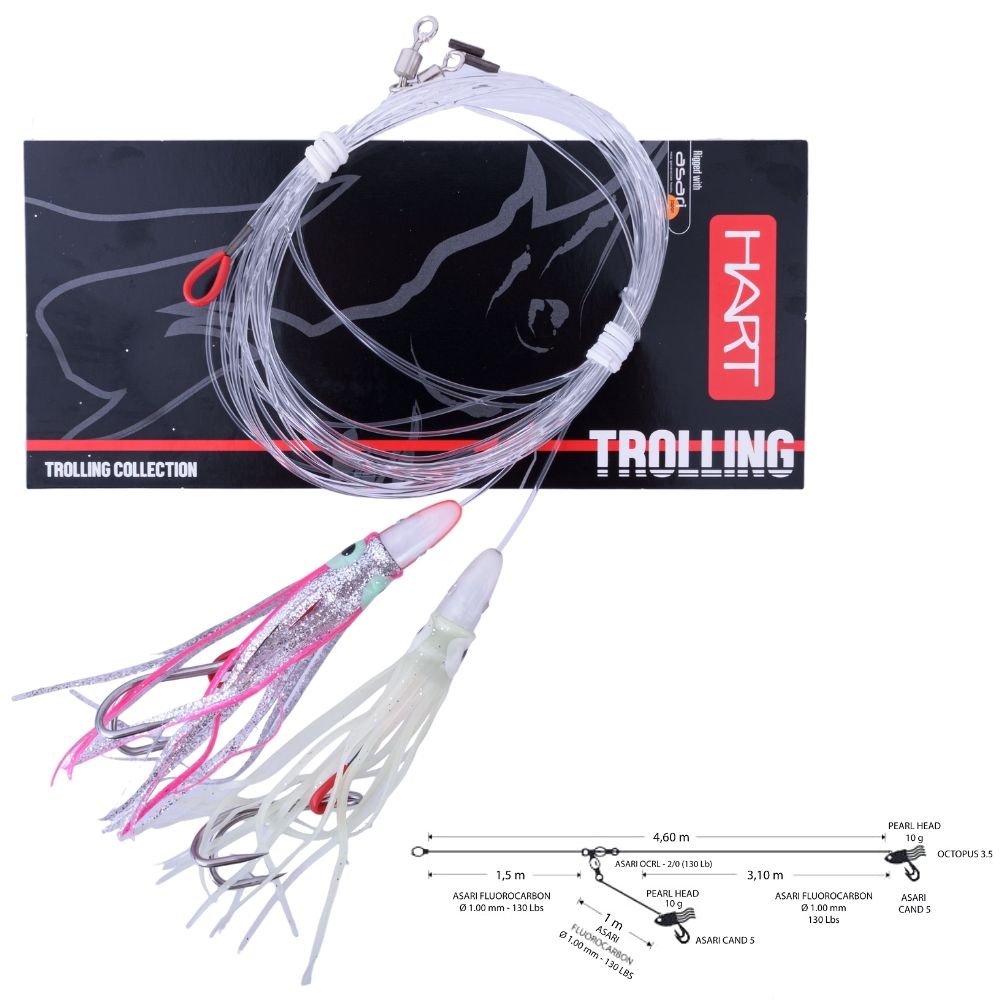 HART Saltwater Offshore Pelagics Tandem Trolling Rig OCTOPUS color D-S2/AF