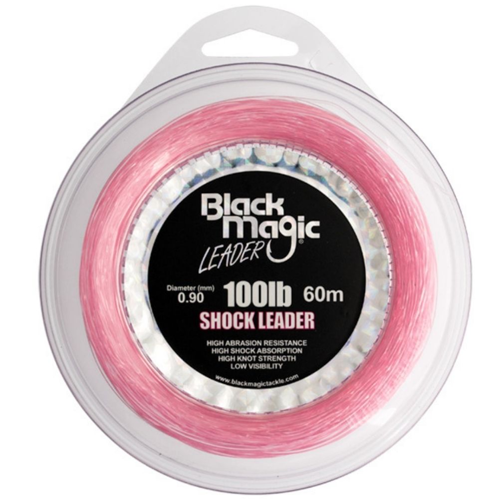 BLACK MAGIC Saltwater Fishing Monofilament Shock Leader Line PINK 100lb/60m