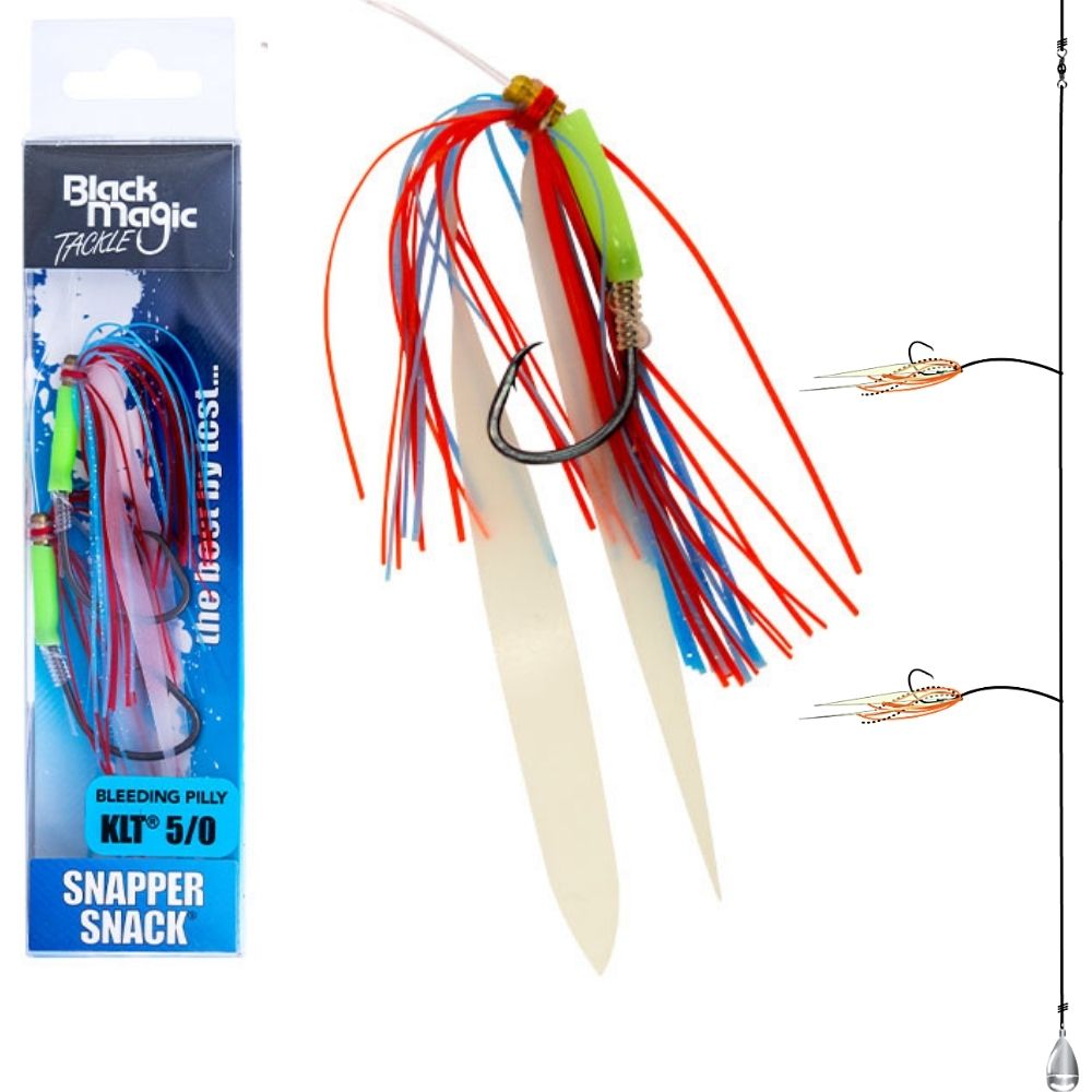 BLACK MAGIC Saltwater Bottom Fishing Rig SNAPPER SNACK Bleeding Pilly 5/0