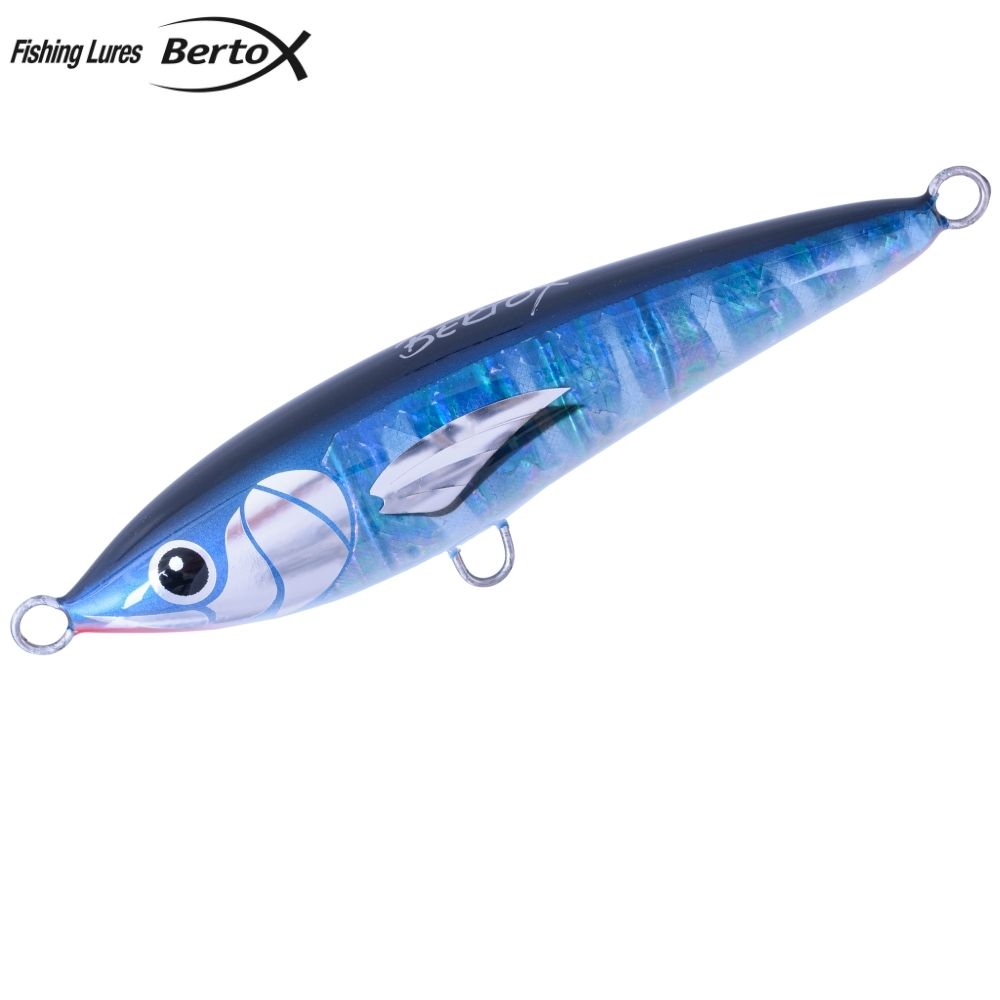 BERTOX Saltwater Handmade Wooden Sinking ABALONE STICK BAIT 15cm/80g Blue