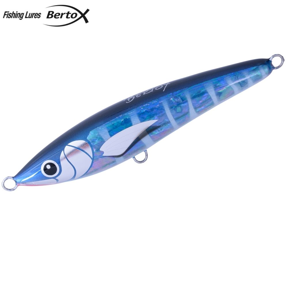 BERTOX Saltwater Handmade Wooden Sinking ABALONE STICK BAIT 18cm/100g Wahoo