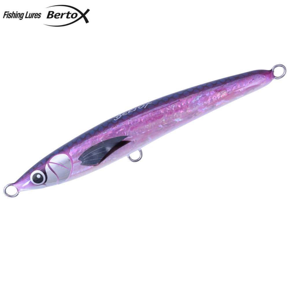 BERTOX Saltwater Handmade Wooden Sinking ABALONE STICK BAIT 18cm/75g Purple