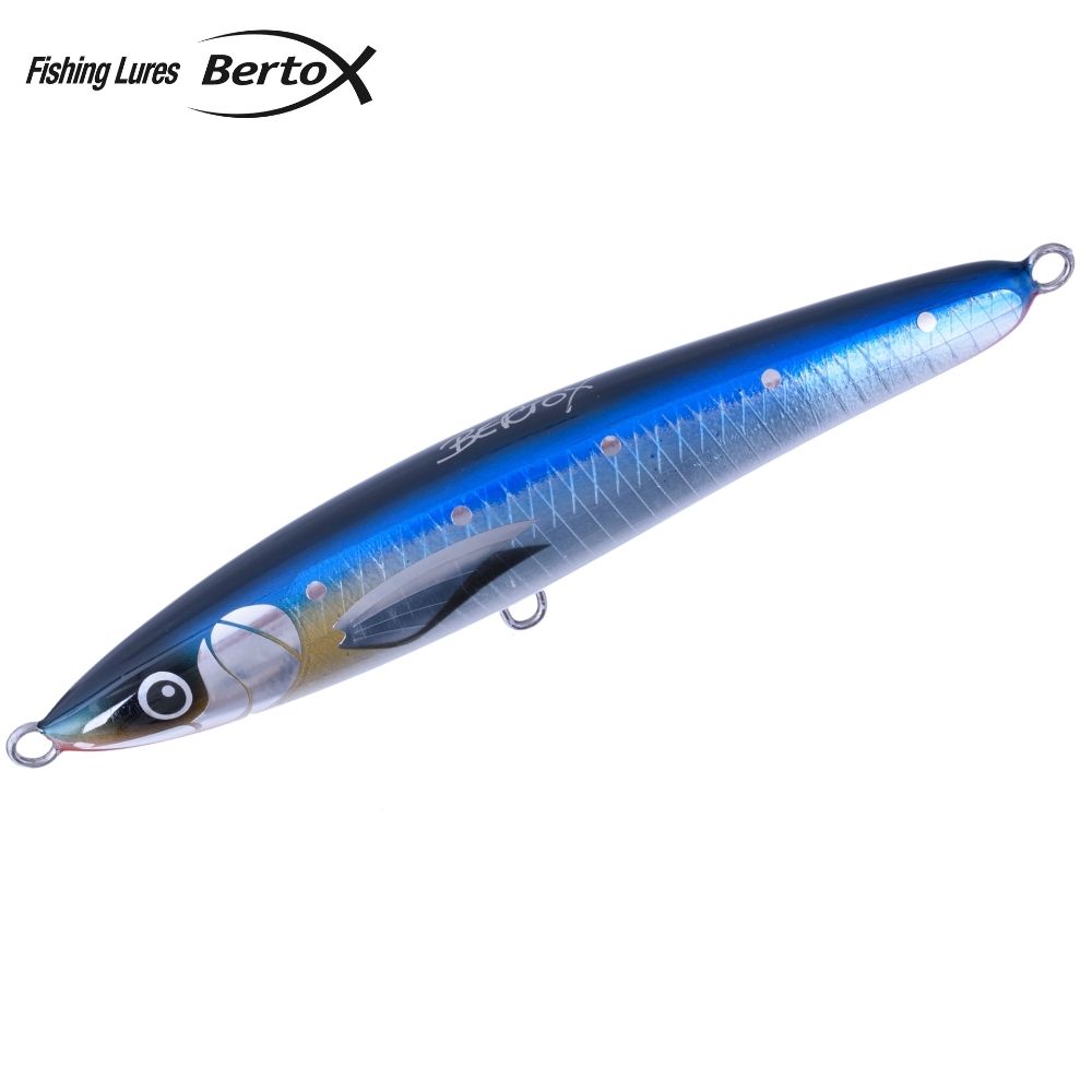 BERTOX Saltwater Handmade Wooden Floating STICK BAIT 22cm/120g Blue Sardine