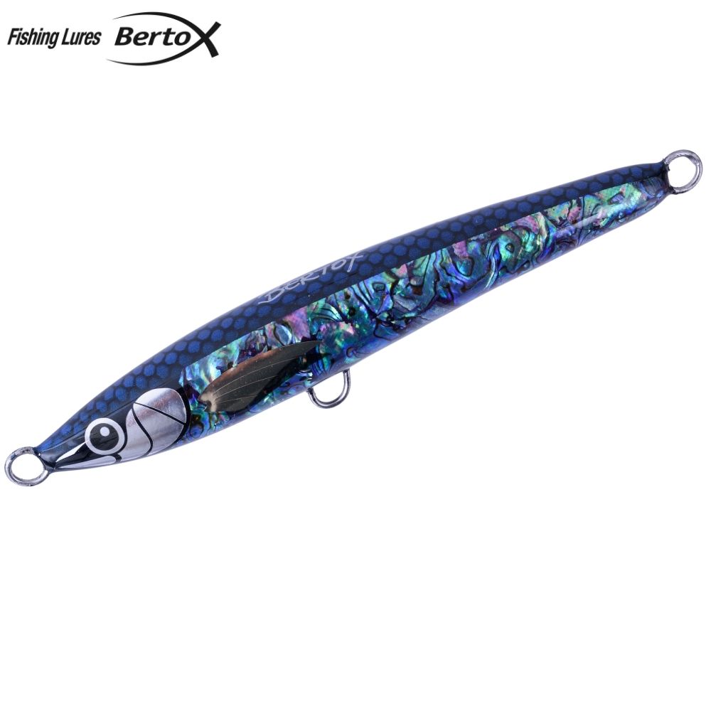 BERTOX Saltwater Handmade Wooden Sinking ABALONE STICK BAIT 15cm/50g Black