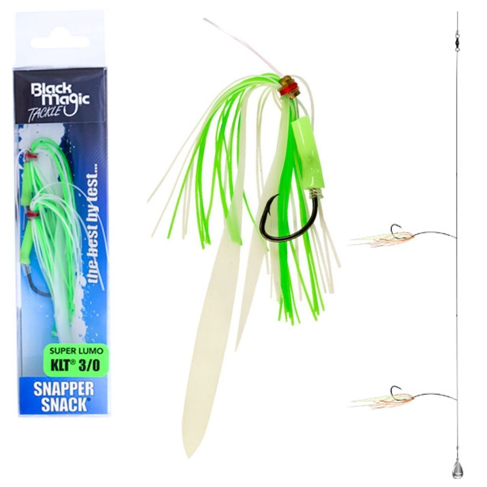 BLACK MAGIC Saltwater Bottom Fishing Rig SNAPPER SNACK Super Lumo 3/0