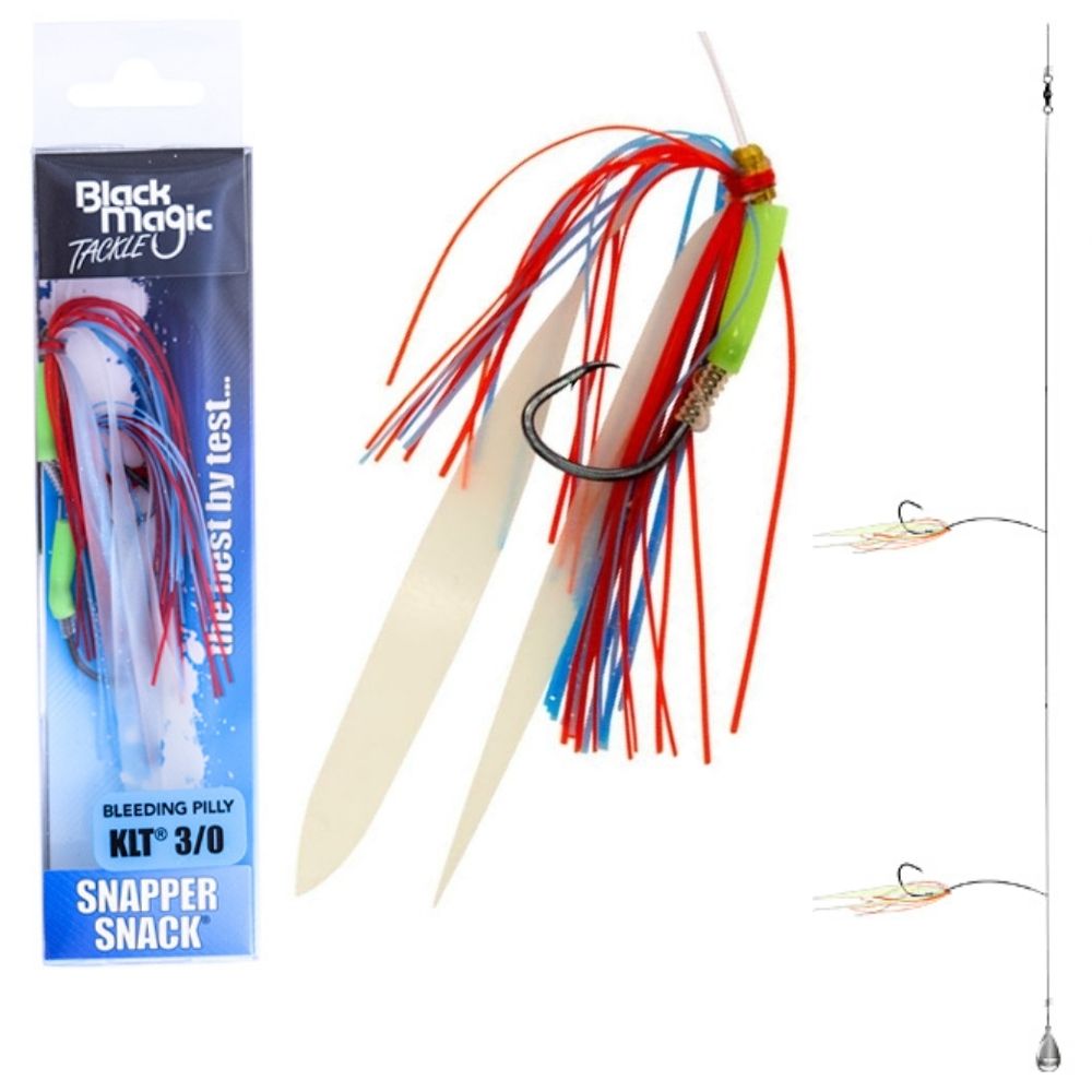 BLACK MAGIC Saltwater Bottom Fishing Rig SNAPPER SNACK Bleeding Pilly 3/0