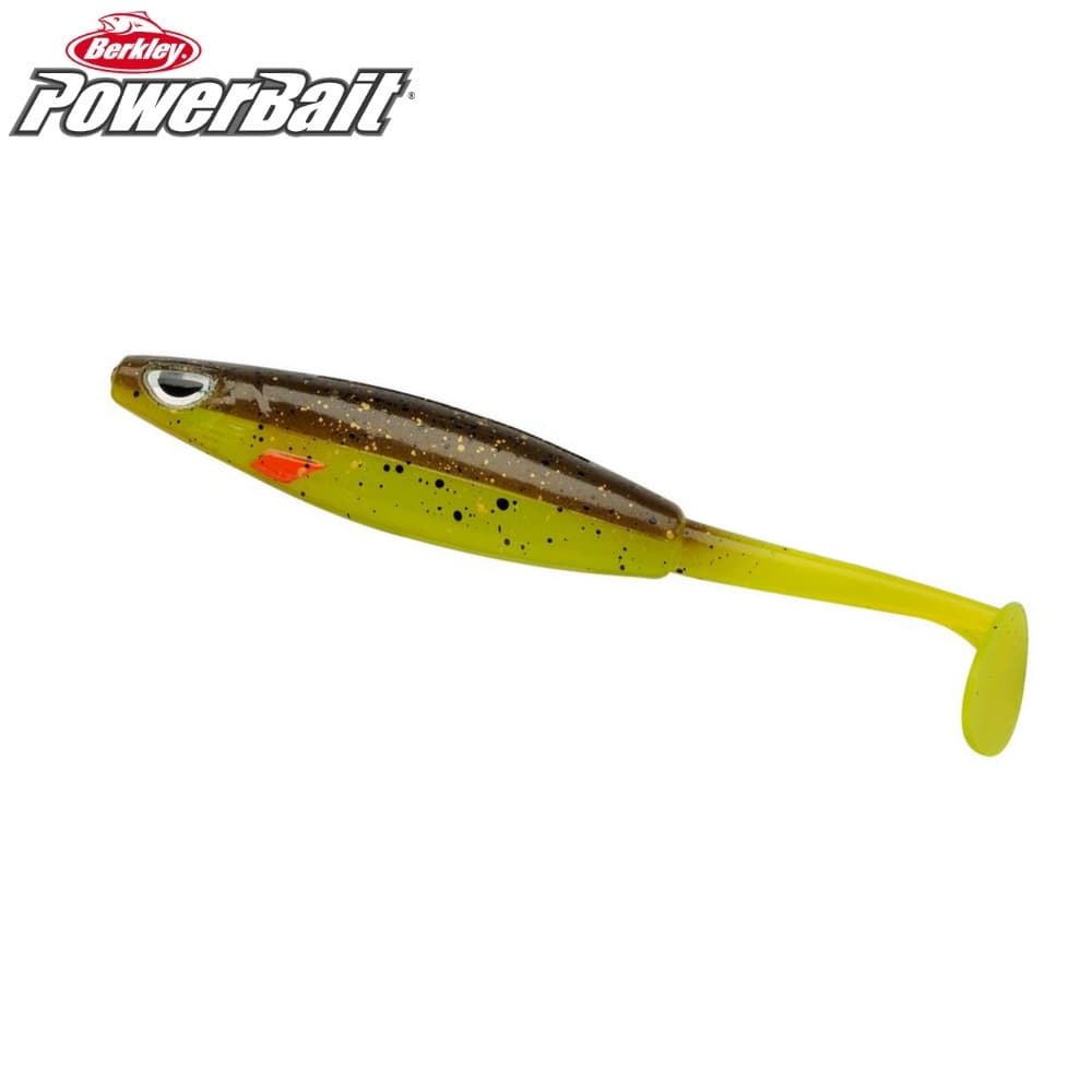 BERKLEY PowerBait Scented Soft Bait Lure SICK VIBE 12cm 2pcs - Brown Chartreuse