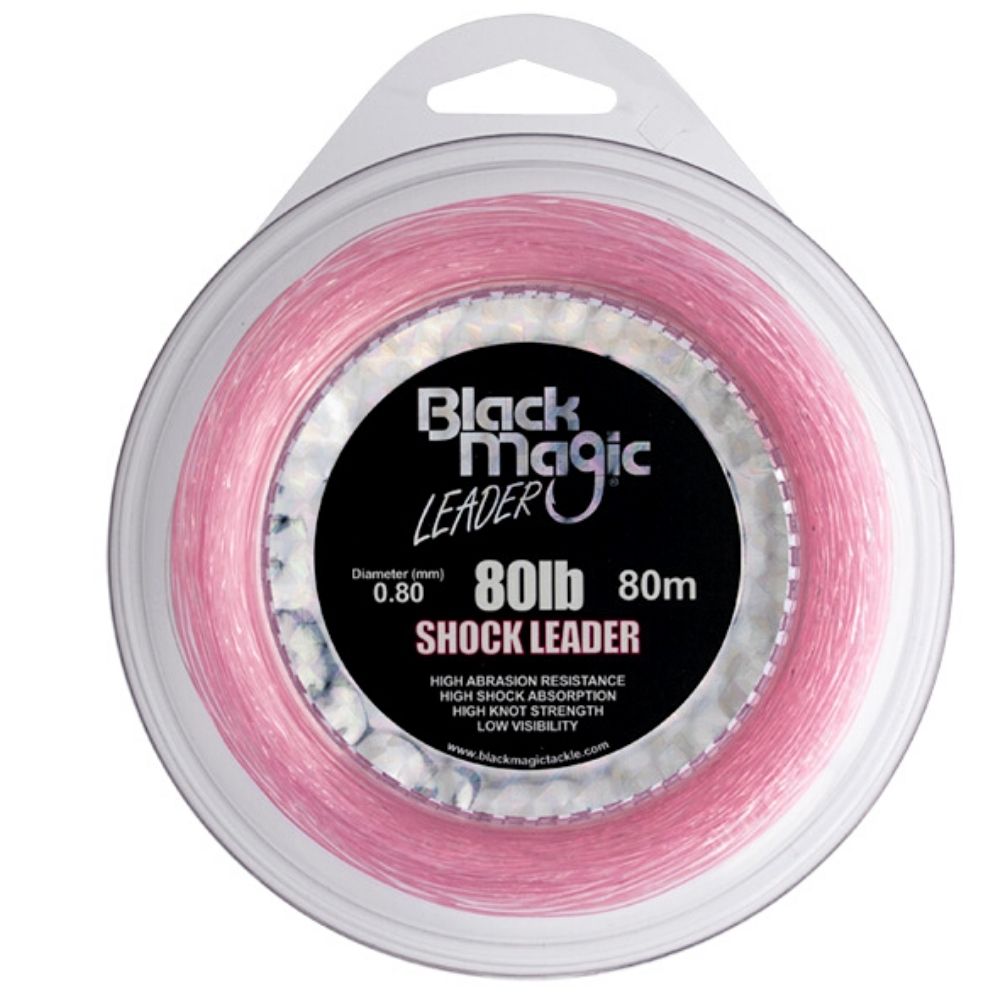 BLACK MAGIC Saltwater Fishing Monofilament Shock Leader Line PINK 80lb/80m