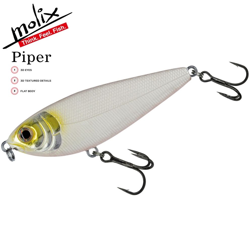 MOLIX Sinking Jerk Bait Lure PIPER 65S Natural White