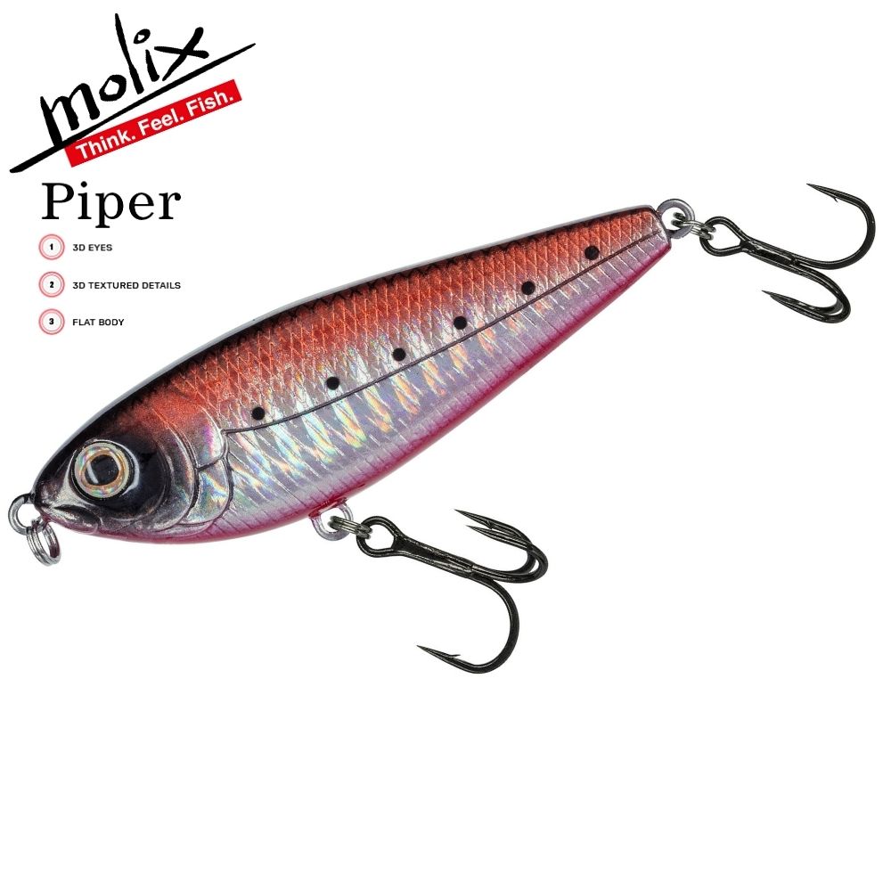 MOLIX Sinking Jerk Bait Lure PIPER 65S Red Sardine