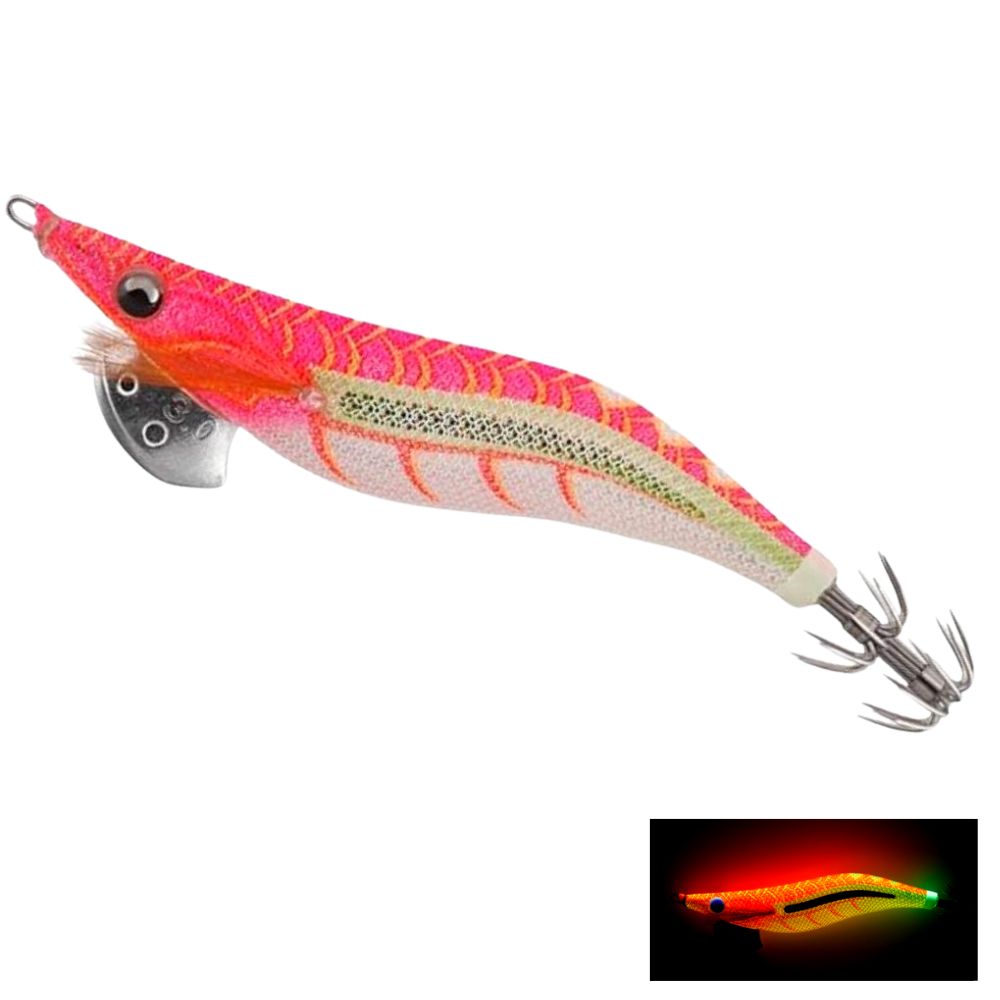 YAMASHITA Squid Fishing Cloth Wrapped Lure EGI-OH Live NEON BRIGHT 3.0 - Image 8