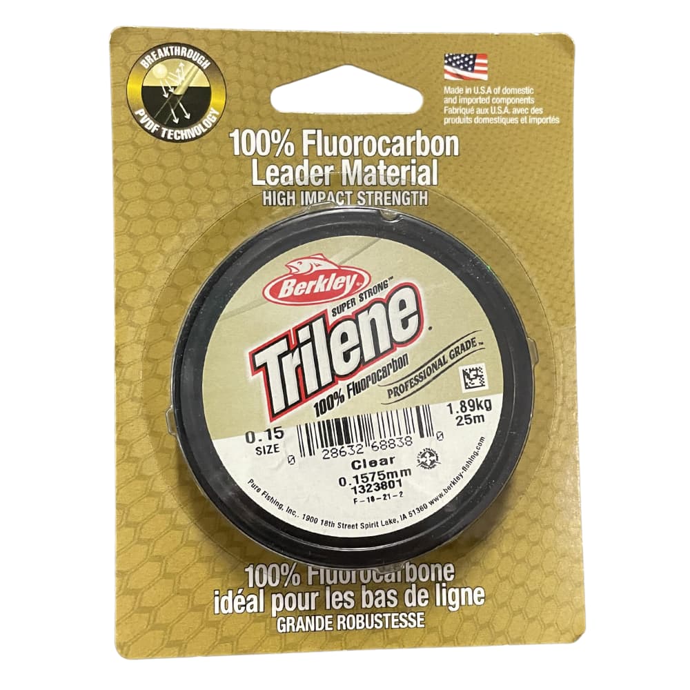 BERKLEY Trilene 100% Fluorocarbon Leader Line PROFESSIONAL GRADE 25m Clear