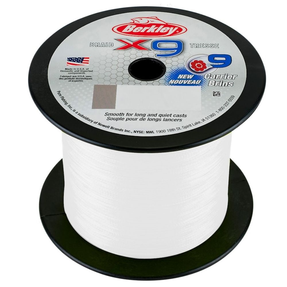 BERKLEY Fishing 9-Strand Braid Line X9 2000m/80lb Crystal White