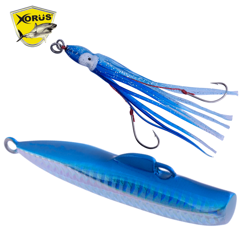 XORUS Rubber Jigging Metal Lure INCHIBITE II 250g Blue/Silver